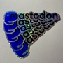 5 pack Die-Cut Mastodon Glitter Stickers (1 x 3.5 inches)