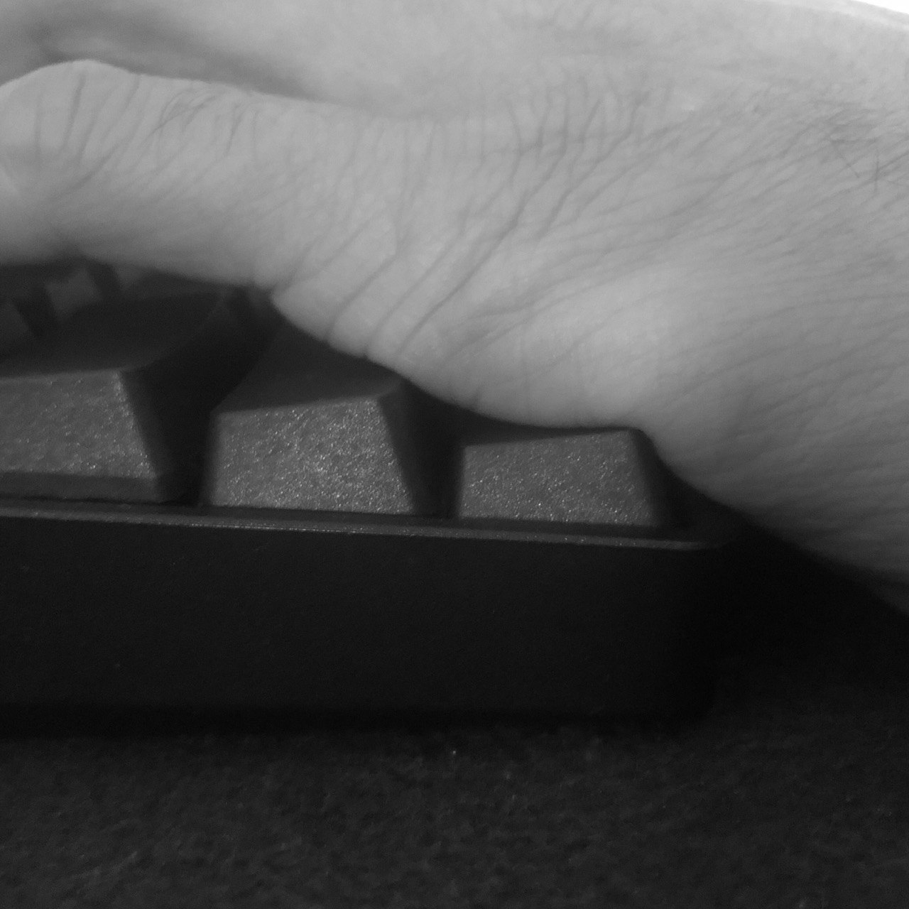 press the Ctrl key with the outer edge of my palm