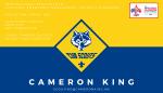 24th World Scout Jamboree contact card for Cameron King